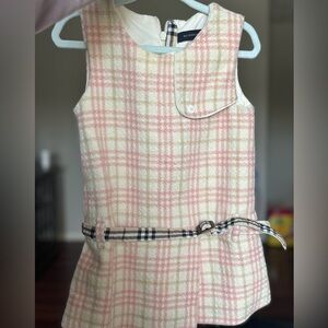 Burberry Pink and Cream Plaid Kids Formal Dress